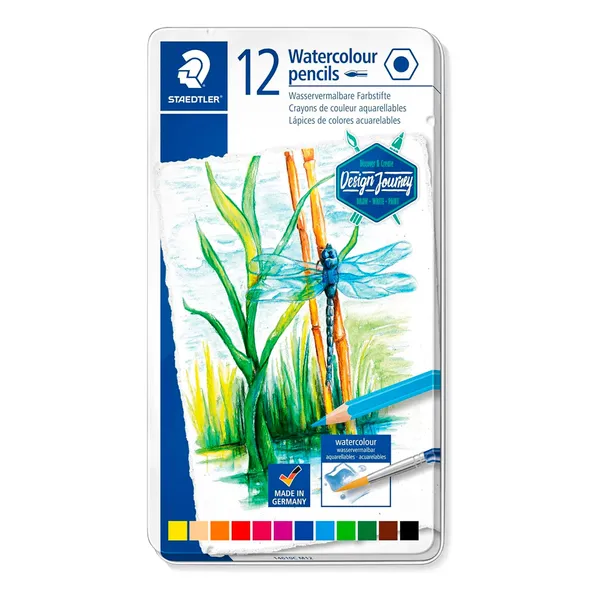 Creyones Staedtler Desing Journey Caja de Metal 12 Colores